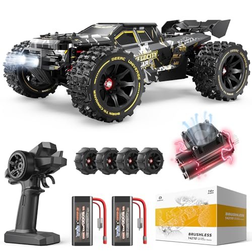 DEERC 1:14 Fast Brushless RC Cars for Adults & Boys,...