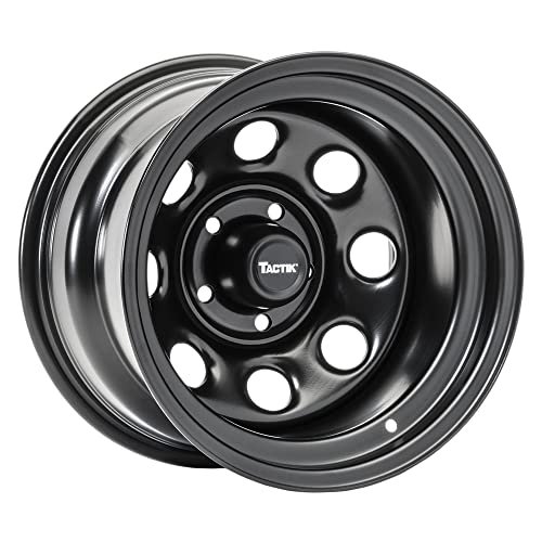 TACTIK Circle 8 Classic 15 Inch Solid Steel Wheel, Black...