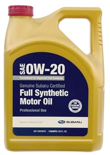 Subaru Synthetic Motor Oil SAE 0W-20 5 Quart Container...