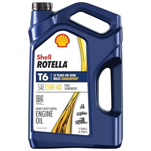 Shell Rotella T6 Full Synthetic 15W-40 Diesel Engine Oil,...