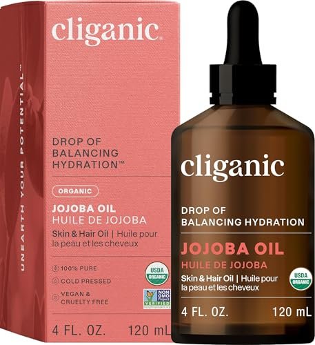 Cliganic Organic Jojoba Oil, 100% Pure (4oz) | Moisturizing...