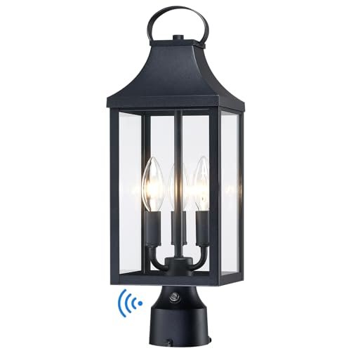 18.62'' Dusk to Dawn Post Light Outdoor, Large 3-Light...