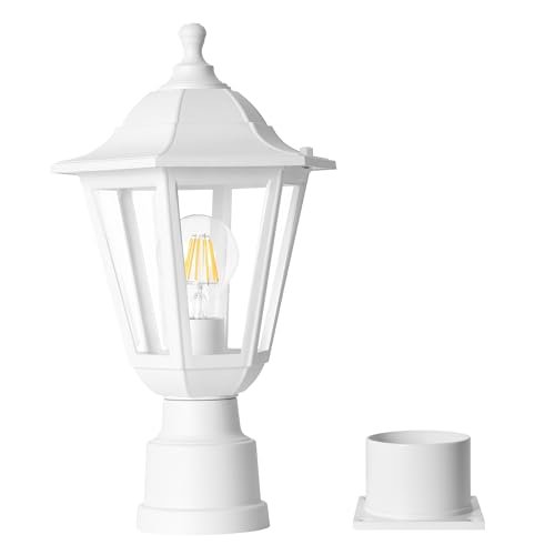 FUDESY Outdoor Post Light, Outdoor White Lamp Post Light...