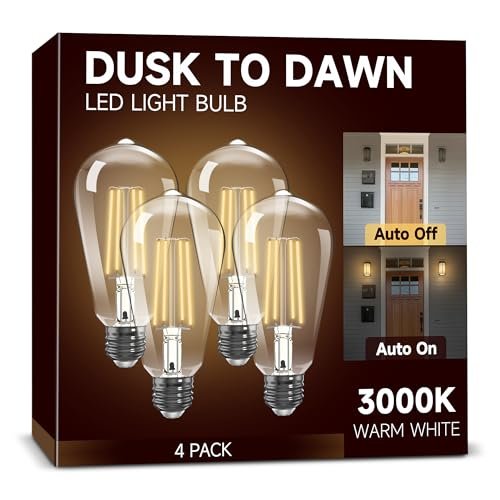 Dusk to Dawn Light Bulbs: Outdoor Light Bulbs, 6W...