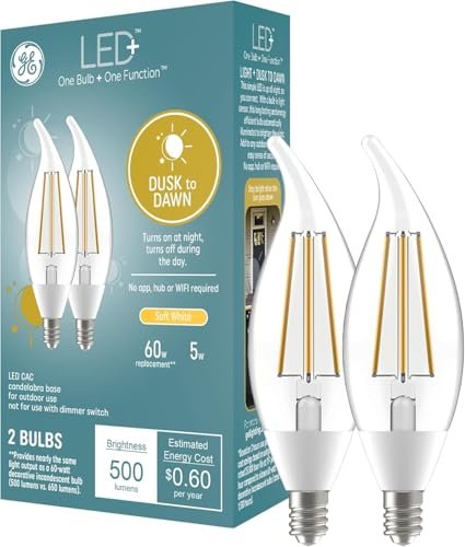 GE LED+ Dusk to Dawn LED Light Bulbs, Automatic On/Off...