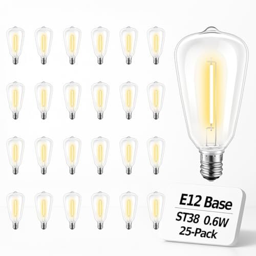 Hobbynors 25Pack ST38 LED String Light Replacement Bulbs,...