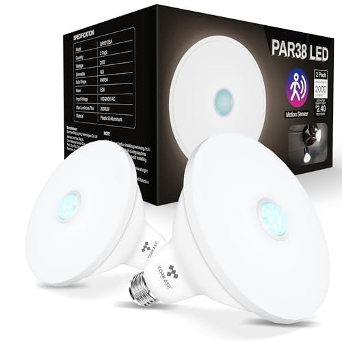Torkase Upgraded Motion Sensor Light Bulbs, Outdoor...