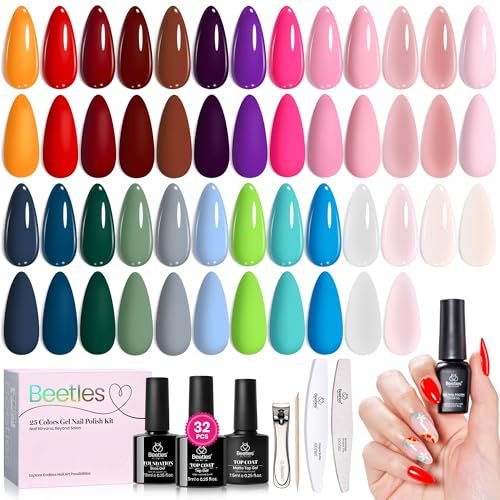 Beetles Gel Nail Polish Set 32pcs Fall Gel Polish 25...