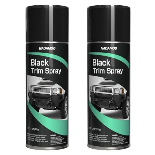 NADAMOO Automotive Black Trim Spray Paint, 2 Cans,...