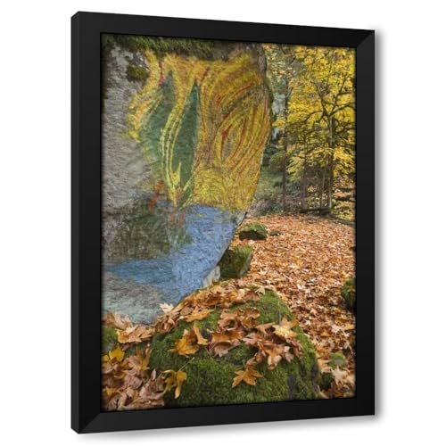 ArtDirect OR, Lake Creek Painted boulder and forest trail...