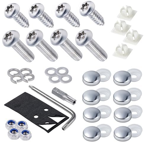 Hoewina Anti Theft License Plate Screws Kit, 8 Sets...