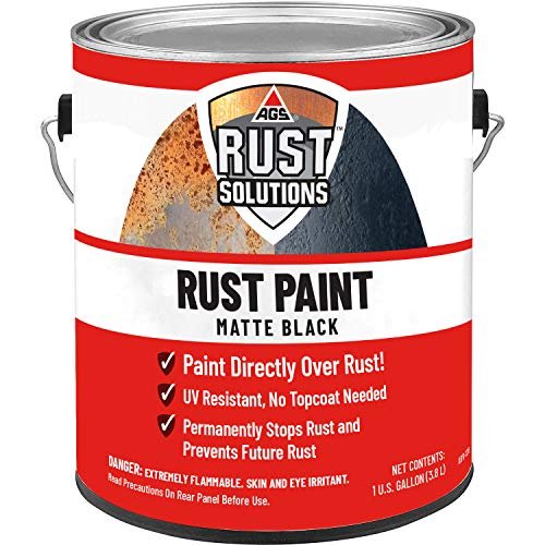 AGS RUST SOLUTIONS Apply Over Rust Paint, Matte Black...