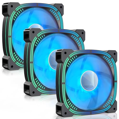 COOLSONIC 3-Pack 120mm ARGB PC Fans 2200RPM 75CFM,4pin PWM...