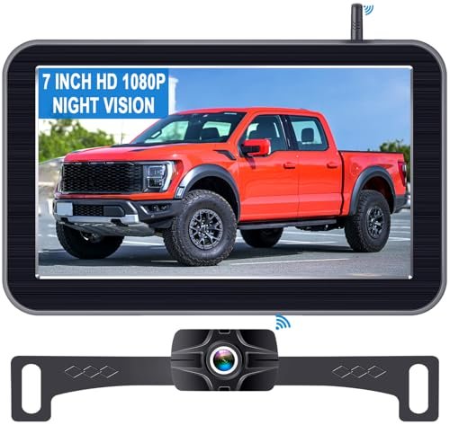 7-Inch Wireless Backup Camera for Truck - 2 Channel, DIY...