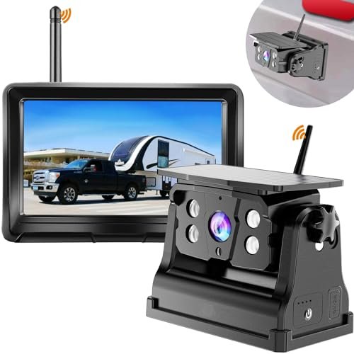 Wireless Backup Camera Solar Magnetic for Car RV Trailer...