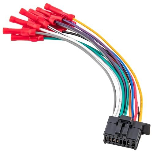 RED WOLF 16-Pin Radio Stereo Wiring Harness Compatible with...