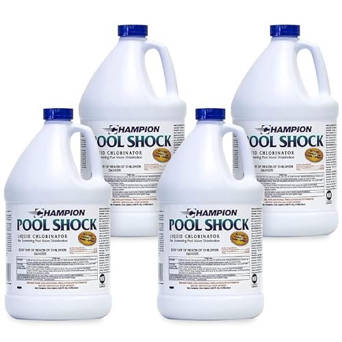 CPDI Champion 4-Pack Pool Shock, 12.5 Liquid Chlorinator...