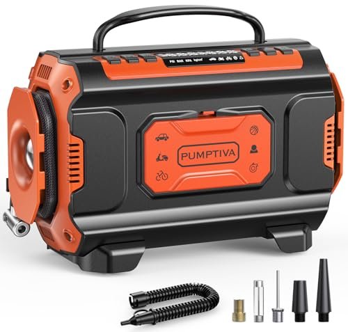 Tire Inflator Portable Air Compressor, 12V DC 110V AC Car...