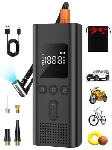 AIRSURE Tire Inflator Portable Air Compressor, 150 PSI Fast...