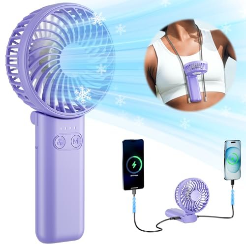 HandFan Upgraded Handheld Fan, 5 Speeds Strong Airflow Hand...