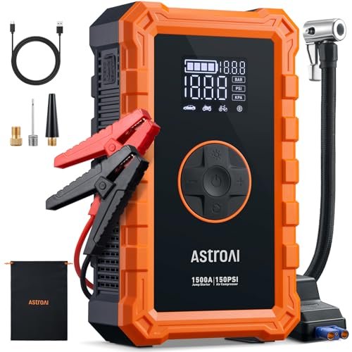 AstroAI S8 Air Jump Starter with Air Compressor, 1500A...
