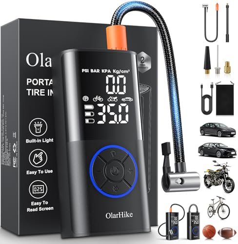OlarHike Tire Inflator Portable Air Compressor, Long Range...