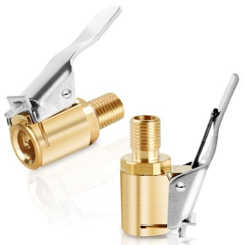 pelavbmak 2-Pack Brass Tire Air Chuck, Locking Quick...