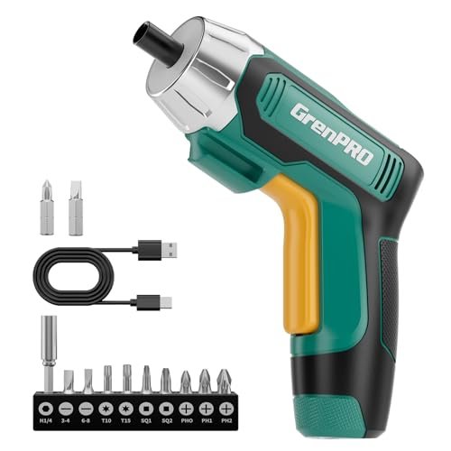 GRENPRO Rechargeable 4V Cordless Screwdriver, Electric...