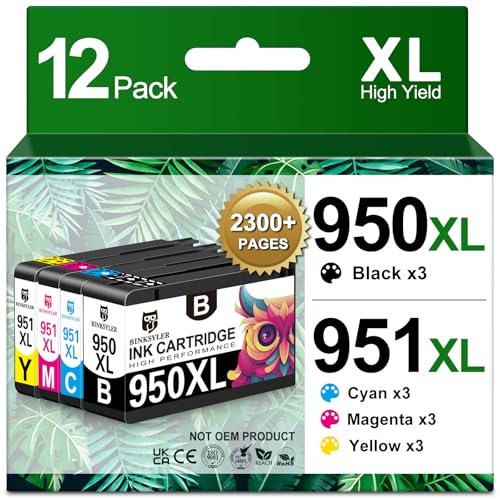 3-Sets 950XL and 951XL Ink Cartridges Combo Pack Compatible...