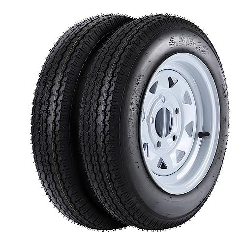 2 Pack 480-12 4.80x12 4.80-12 4.8-12 Trailer Tires with...