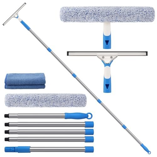 Mitclear 6.5 Feet Window Cleaning Kit with Extension Poles,...