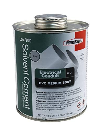 Rectorseal 55996 Quart Gray Pvc Conduit 633L Low Voc Pvc...