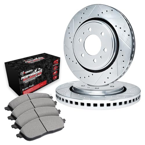 R1 Concepts Rear Brakes and Rotors Kit |Rear Brake Pads|...