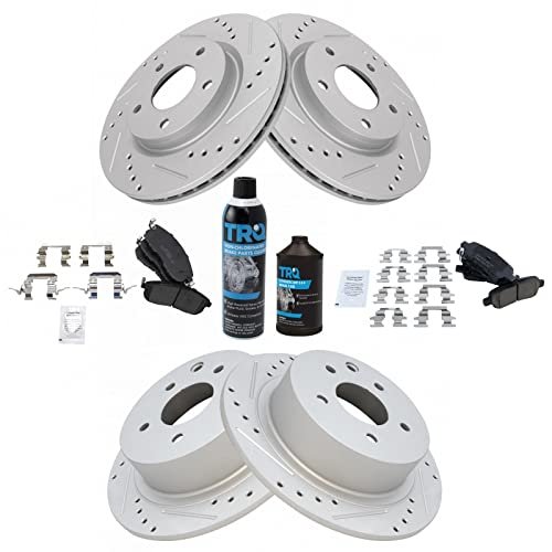 TRQ Front and Rear Performance Brake Pad & Rotor Kit...