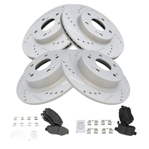 TRQ Front and Rear Performance Brake Pad & Rotor Kit...
