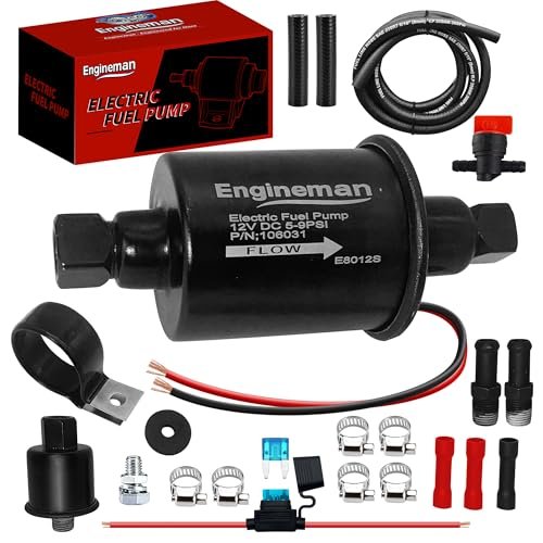 ENGINEMAN Universal Electric Fuel Pump 12V 5-9 PSI Inline...