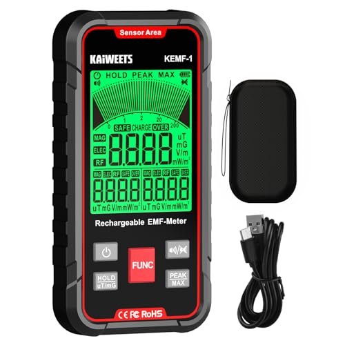 KAIWEETS EMF Detector, 3-in-1 Handheld EMF Meter Detects...