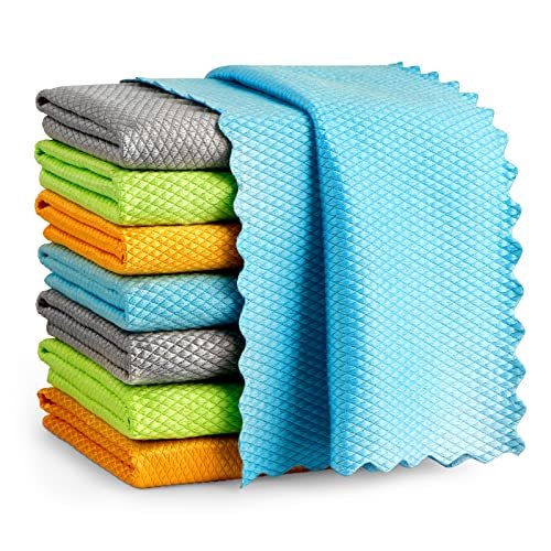 AIDEA Microfiber Glass Cleaning Cloth, 8PK, Premium...