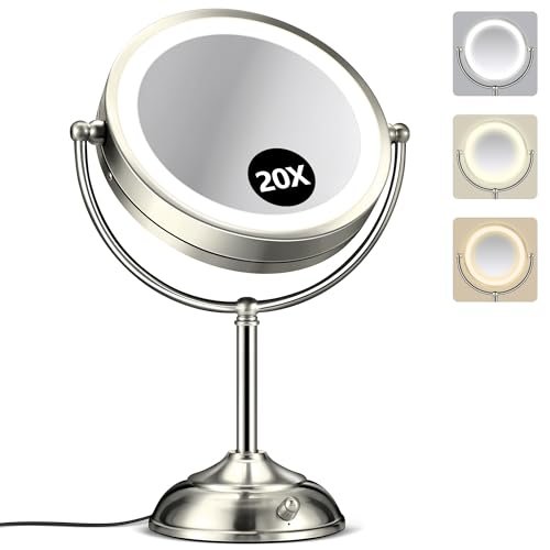 20x Large Lighted Makeup Mirror, Rechargeable 9