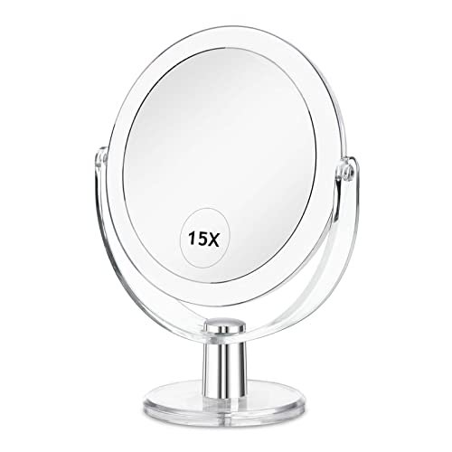 CLSEVXY Vanity Makeup Mirror with Stand, 1X/15X...