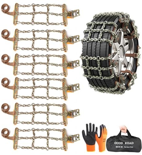 Agnuk Thickened Snow Chains, 6 Pack Tire Chains for Truck...