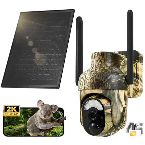 4G LTE Cellular Trail Cameras 2K 360° View Live Streaming...