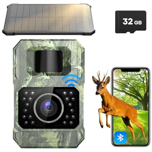 Assark Solar Trail Camera 48MP 30FPS, WiFi Bluetooth Game...