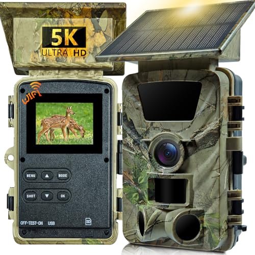 LANTOOCAM Solar Trail Camera, 5K WiFi Game Camera, 5200mAh...