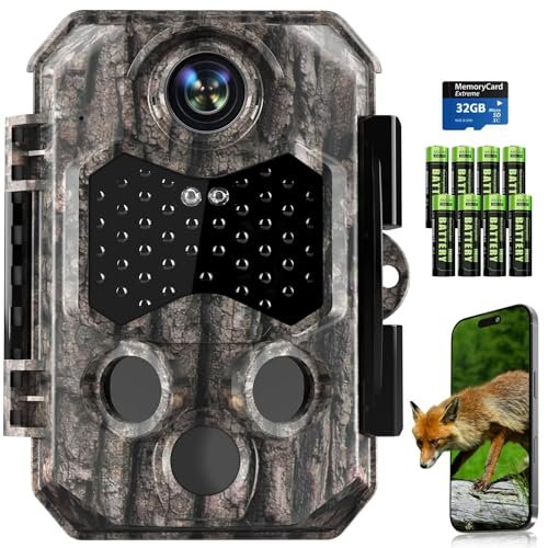 Trail Camera WiFi 84MP 4K, Game Camera with 8 Batteries...