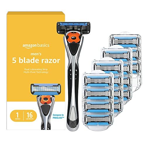 Amazon Basics 5-Blade MotionSphere Men's Razor with Dual...
