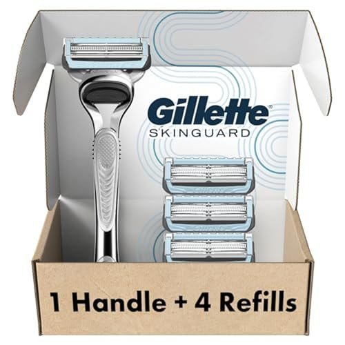 Gillette SkinGuard Razors, 1 Gillette Razor, 4 Razor Blade...