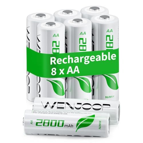 WENJOOP Rechargeable AA Batteries, 2800mAh High-Capacity,...