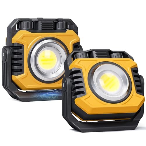 Samyoung 2 Pack 2400LM Magnetic Rechargeable Work Light, 28...