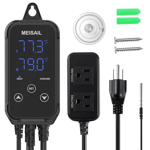 MEISAIL Temperature Controller Reptile Thermostat Digital...